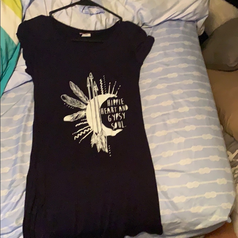 Long dark blue shirt